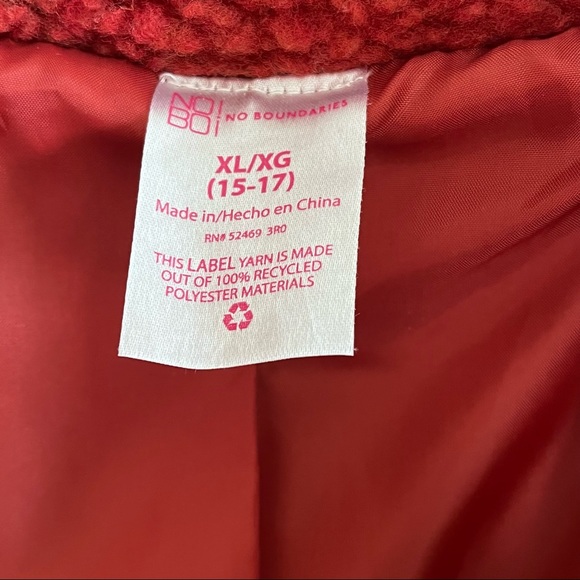 No Boundaries rust shearling zip up jacket, XL - Picture 10 of 11